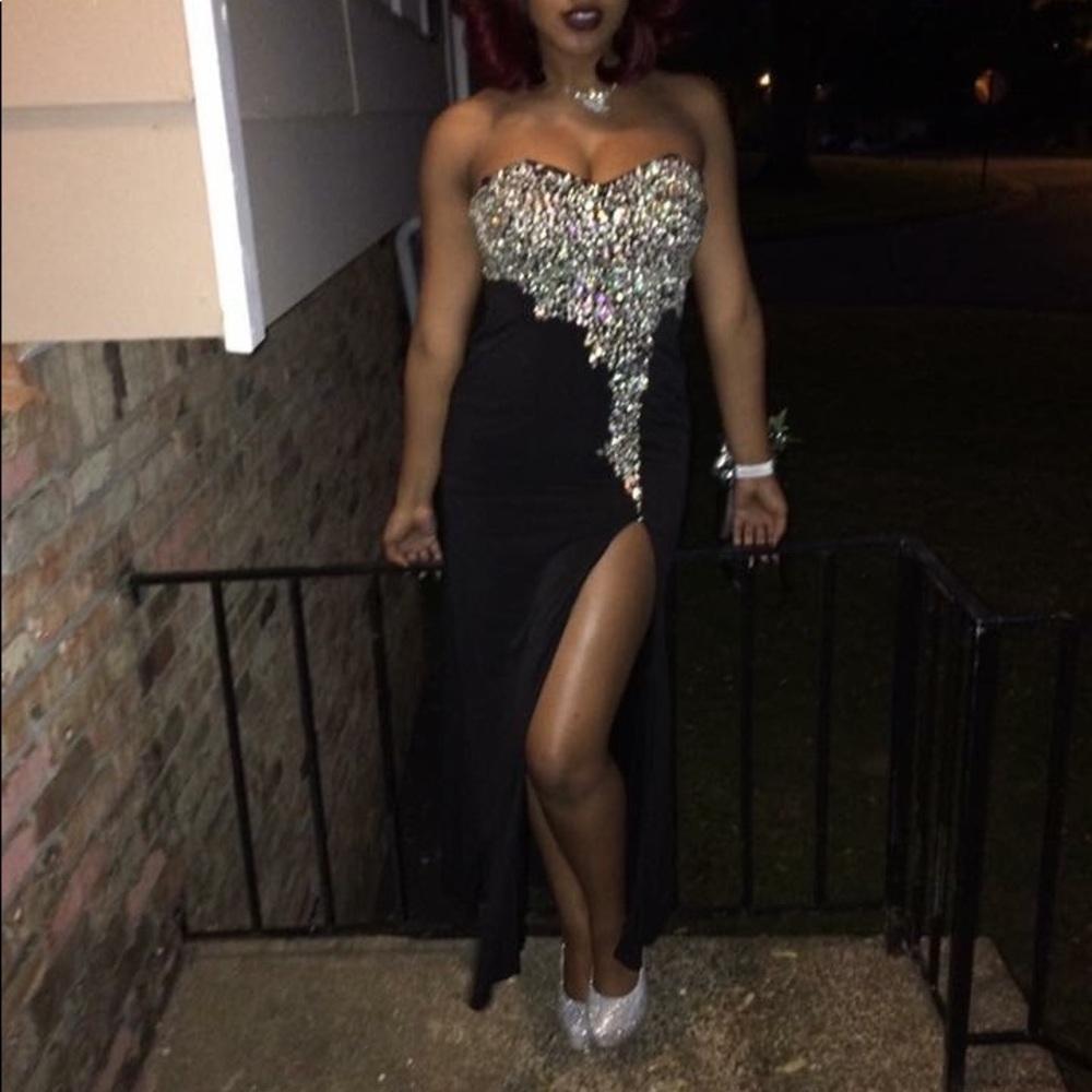 Black Bedazzled Top Prom/ Pageant Dress